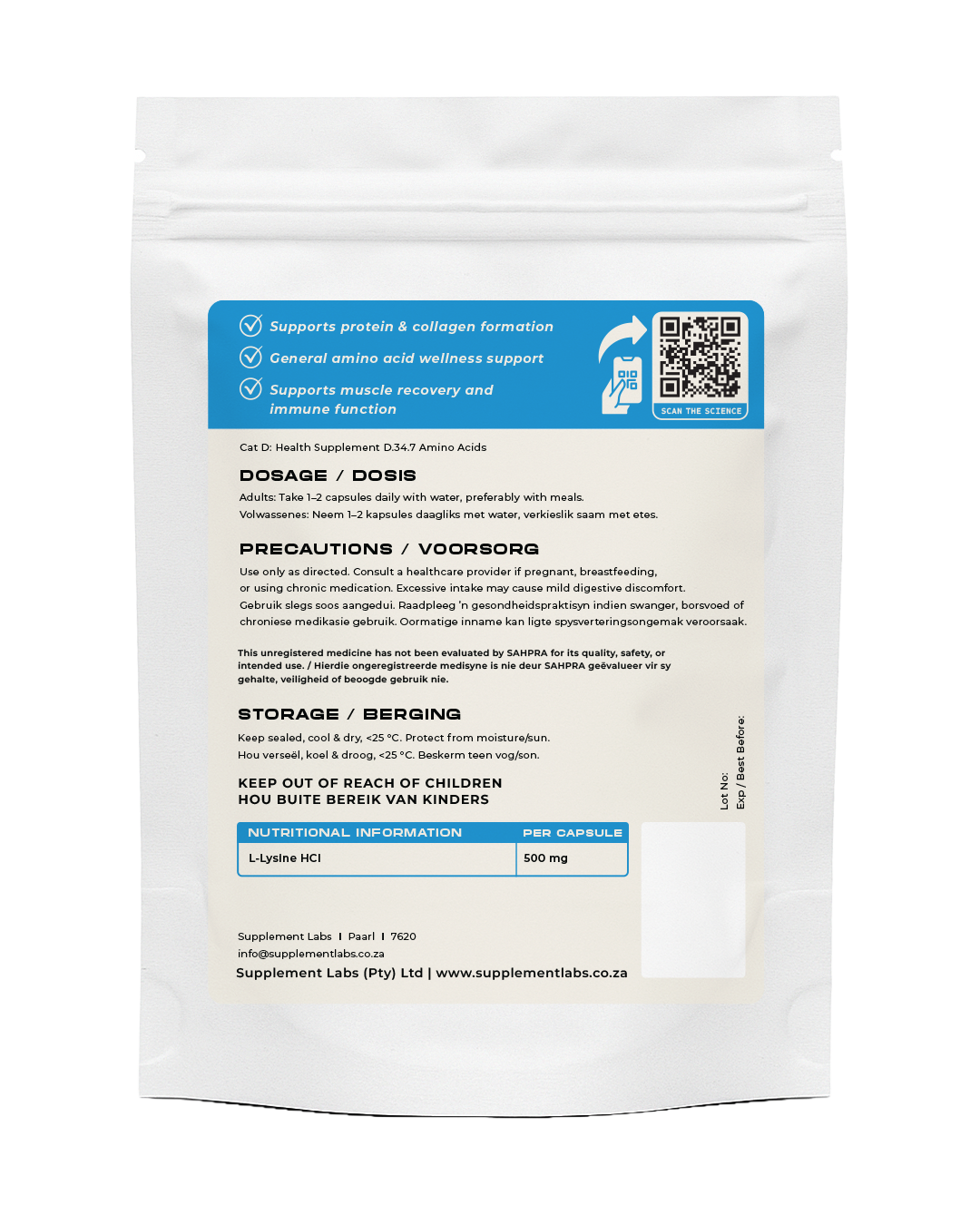 L-Lysine 500 mg capsules