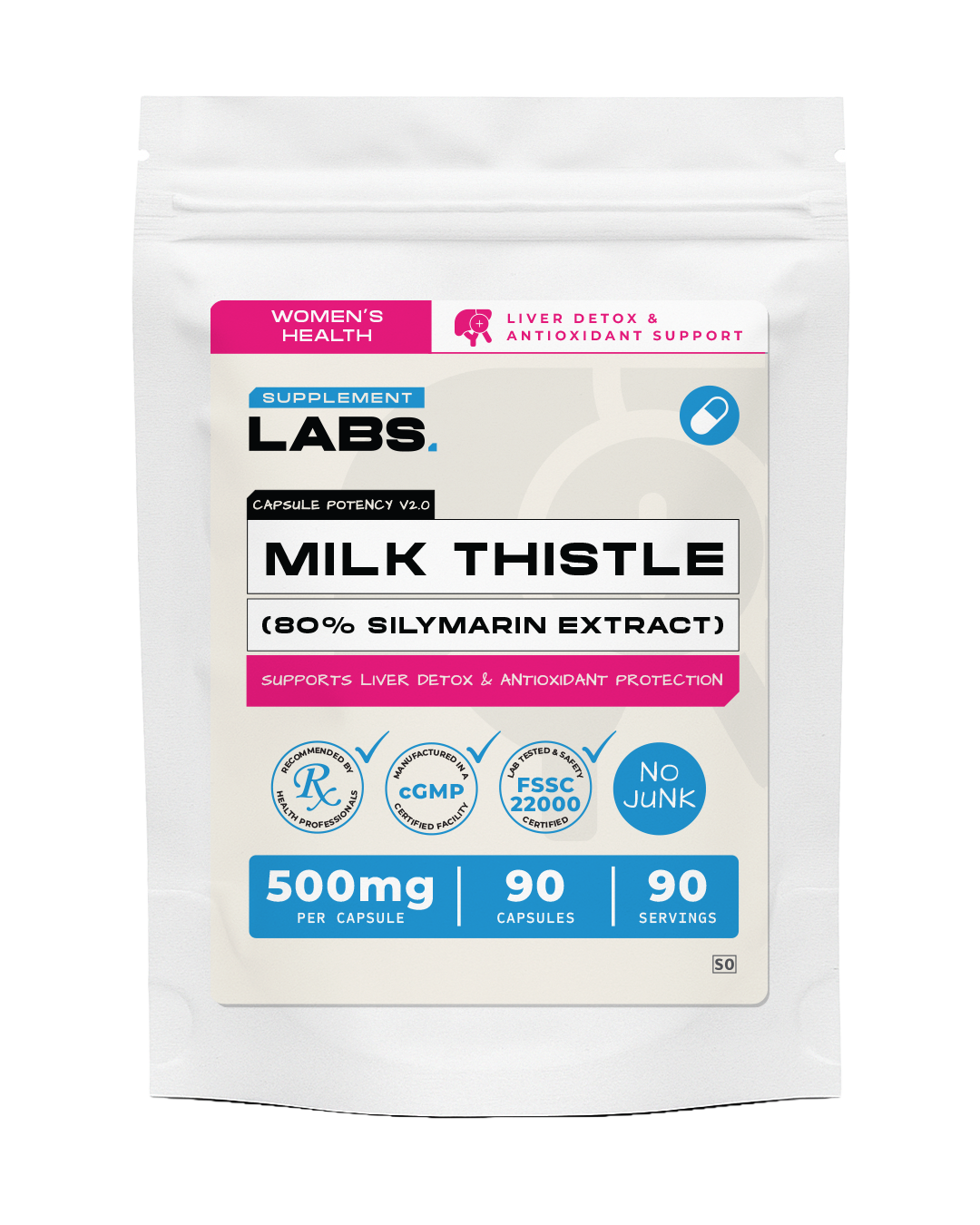 Milk Thistle 500 mg (80% Silymarin) Capsules