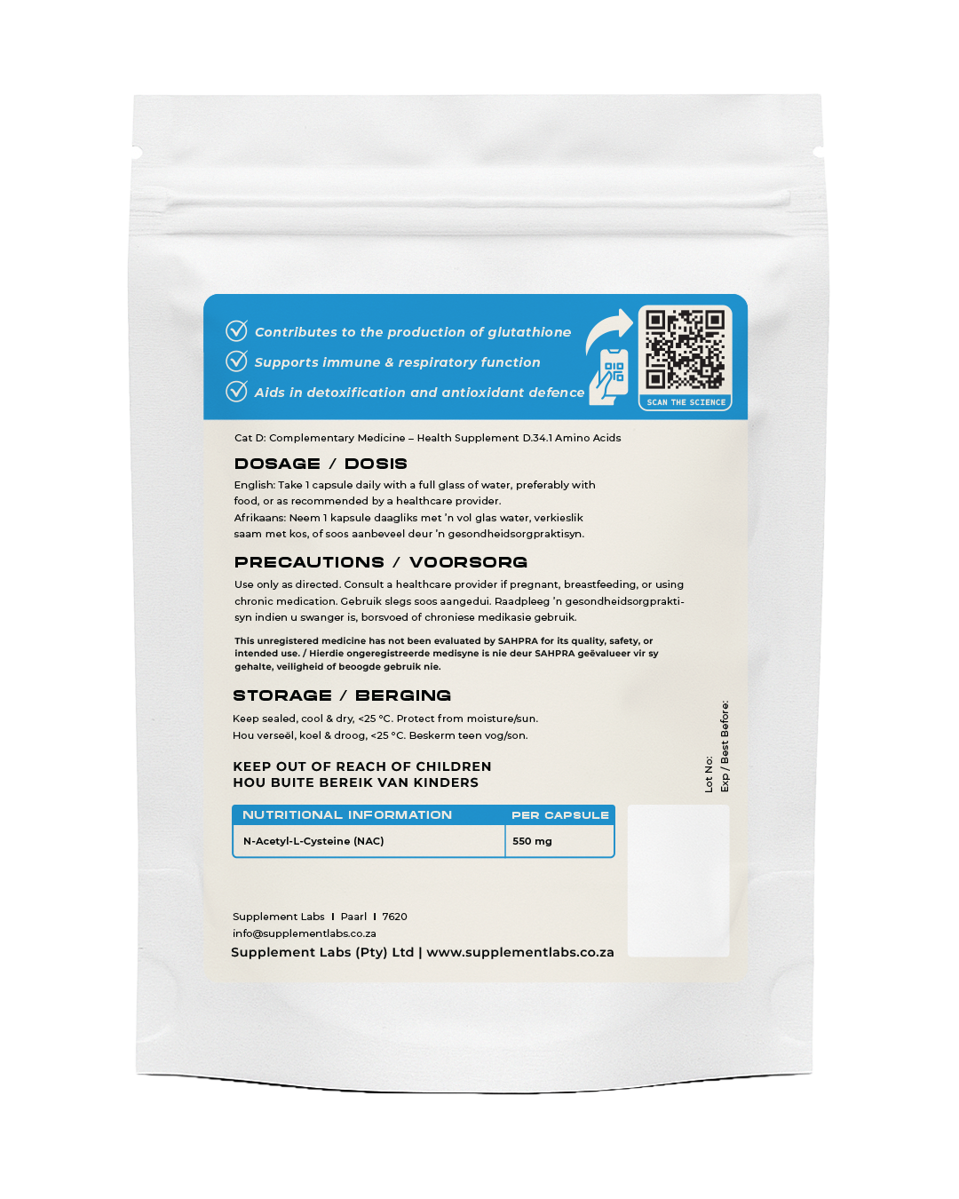 N-Acetyl-L-Cysteine (NAC) 550 mg Capsules