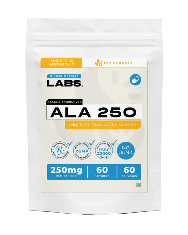 Alpha-Lipoic Acid (ALA) 250 mg Capsules