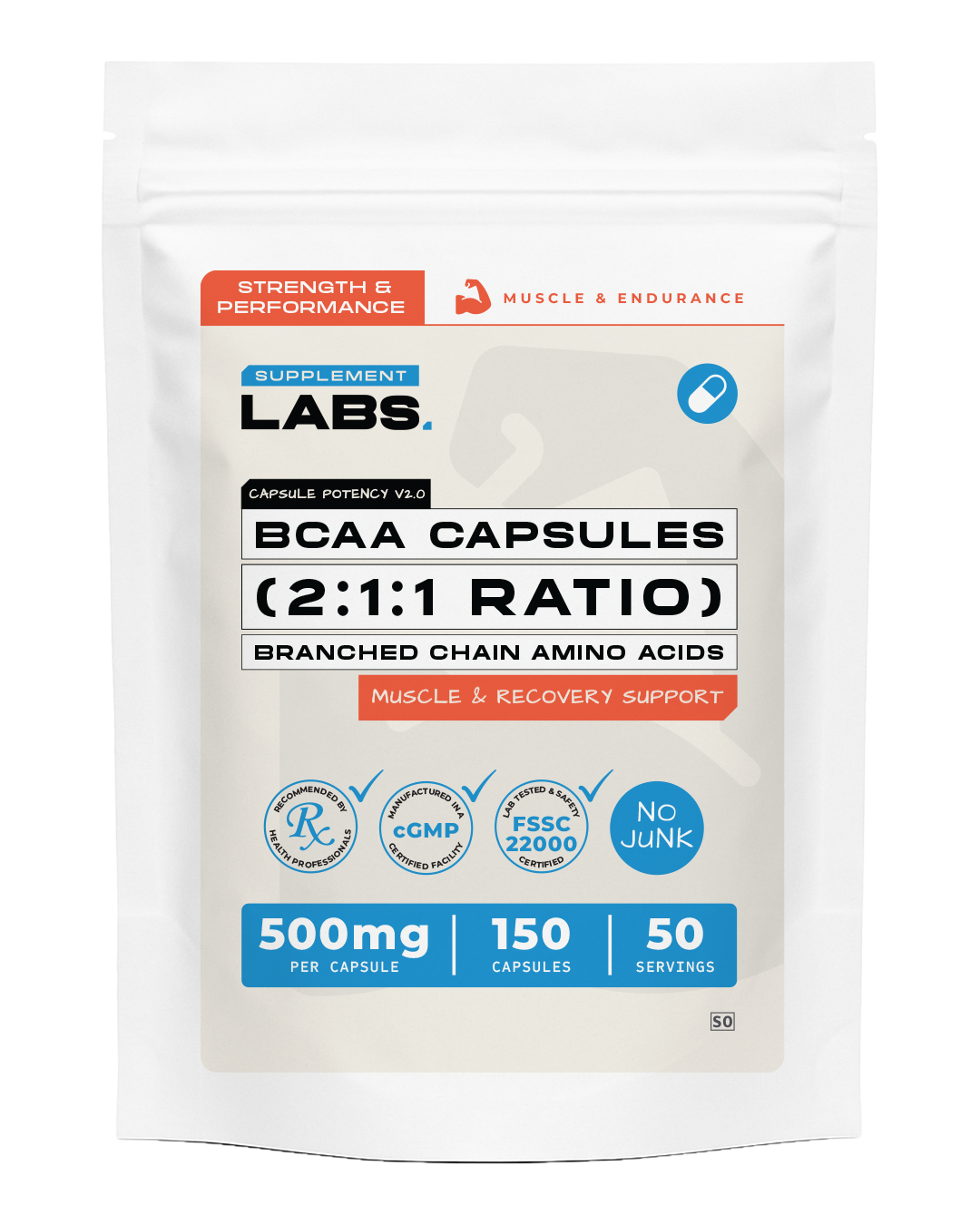 BCAA Capsules (2:1:1 Ratio)