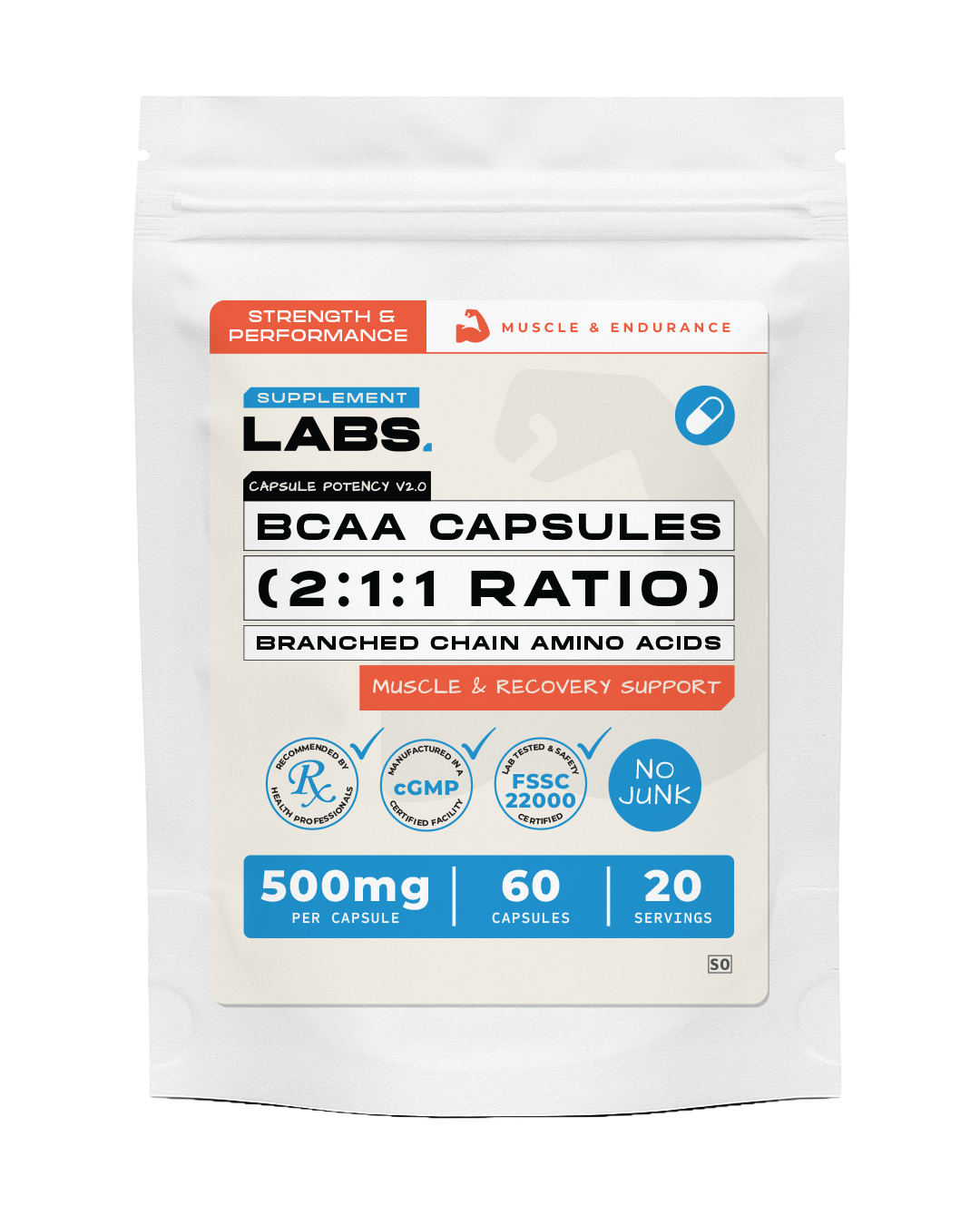BCAA Capsules (2:1:1 Ratio)