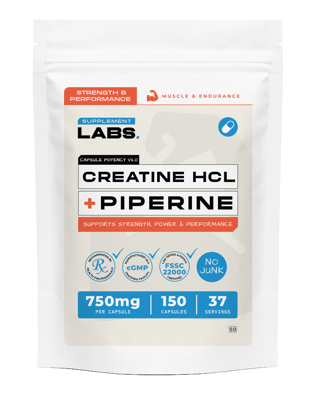 Creatine HCL + Piperine Capsules