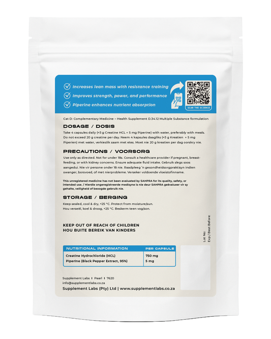 Creatine HCL + Piperine Capsules
