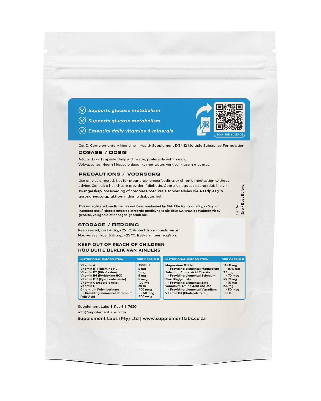 Diabetic Multivitamin & Mineral Support Formula Capsules