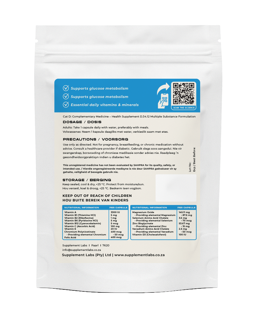 Diabetic Multivitamin & Mineral Support Formula Capsules