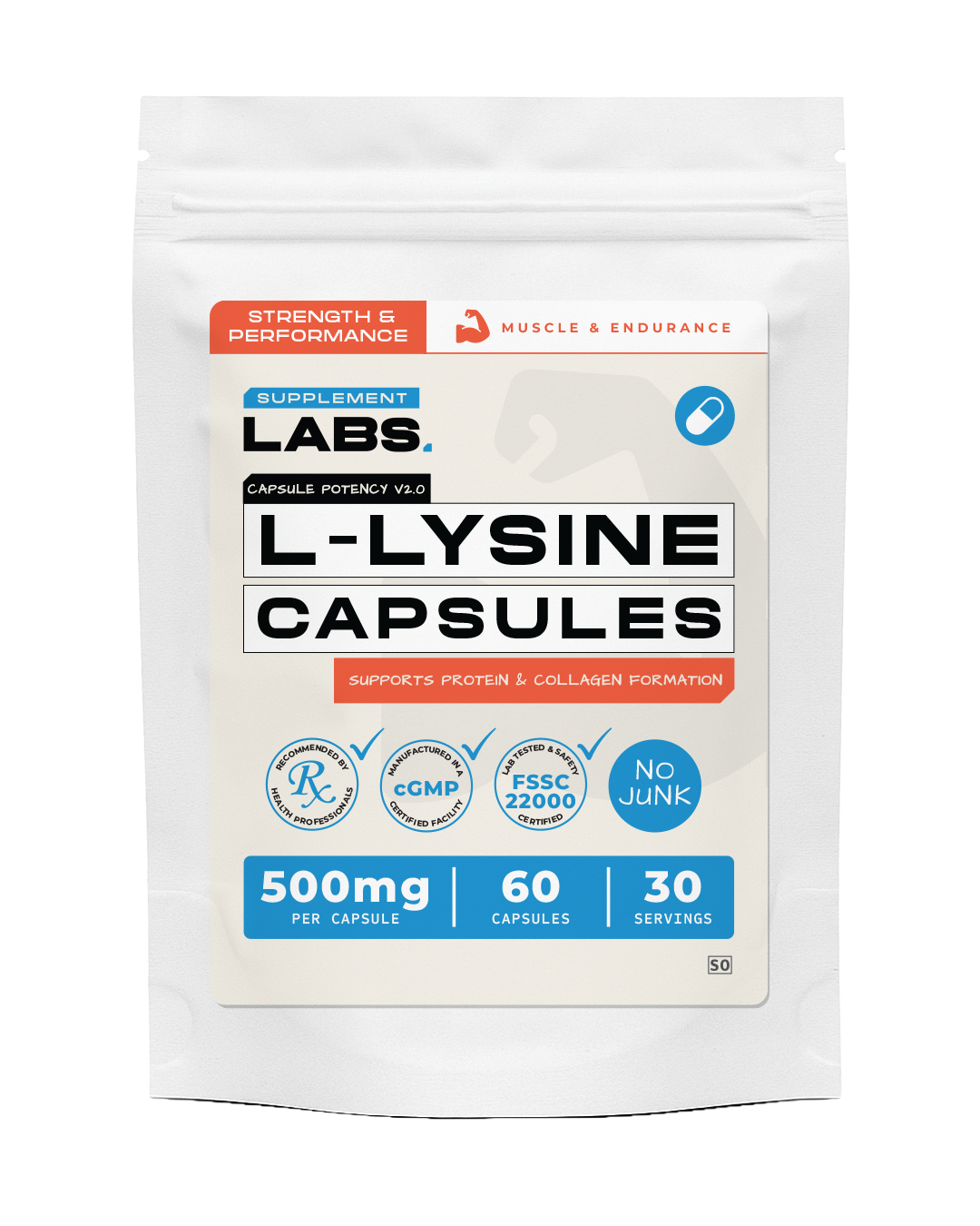 L-Lysine 500 mg capsules