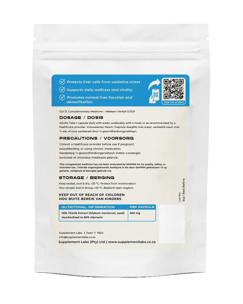 Milk Thistle 500 mg (80% Silymarin) Capsules