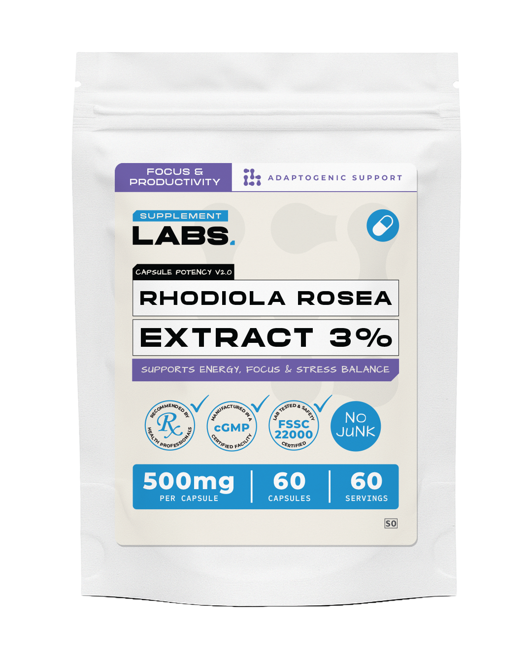 Rhodiola rosea Extract 3% Capsules