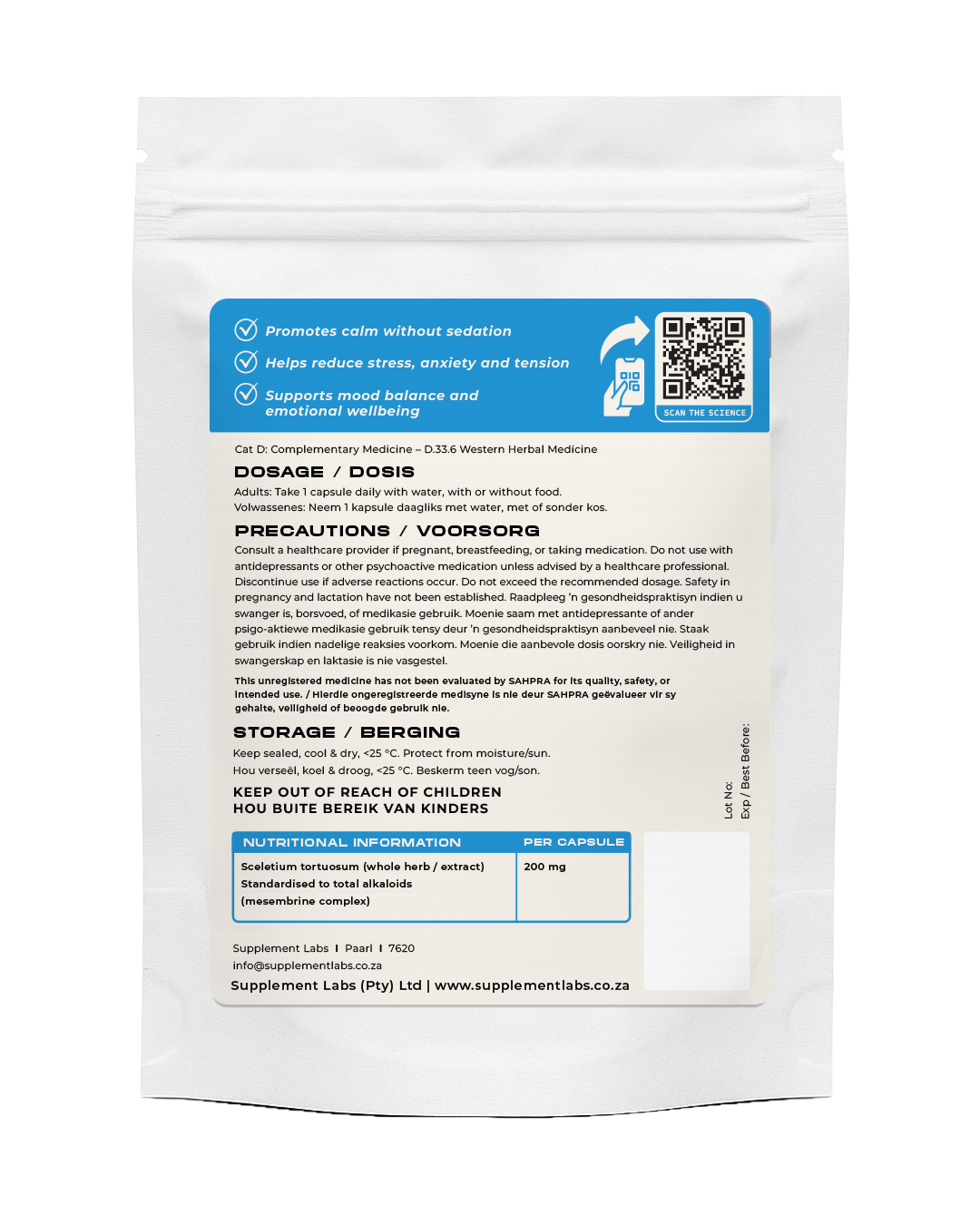 SereniQ - Sceletium 200mg Capsules