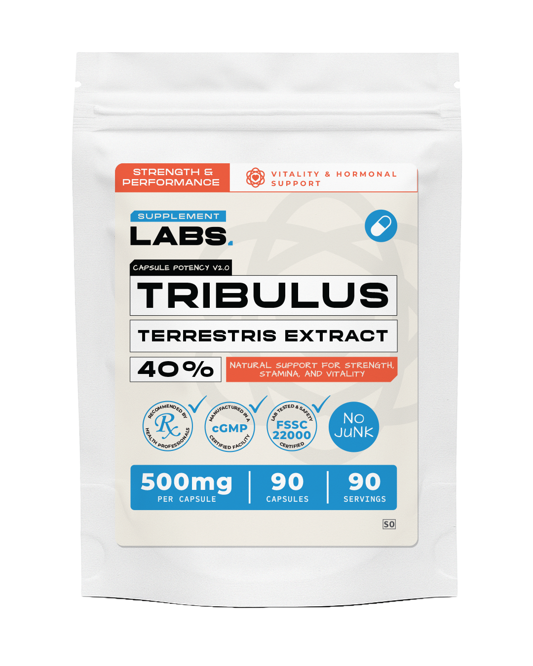 Tribulus Terrestris Extract 40% 500 mg Capsules