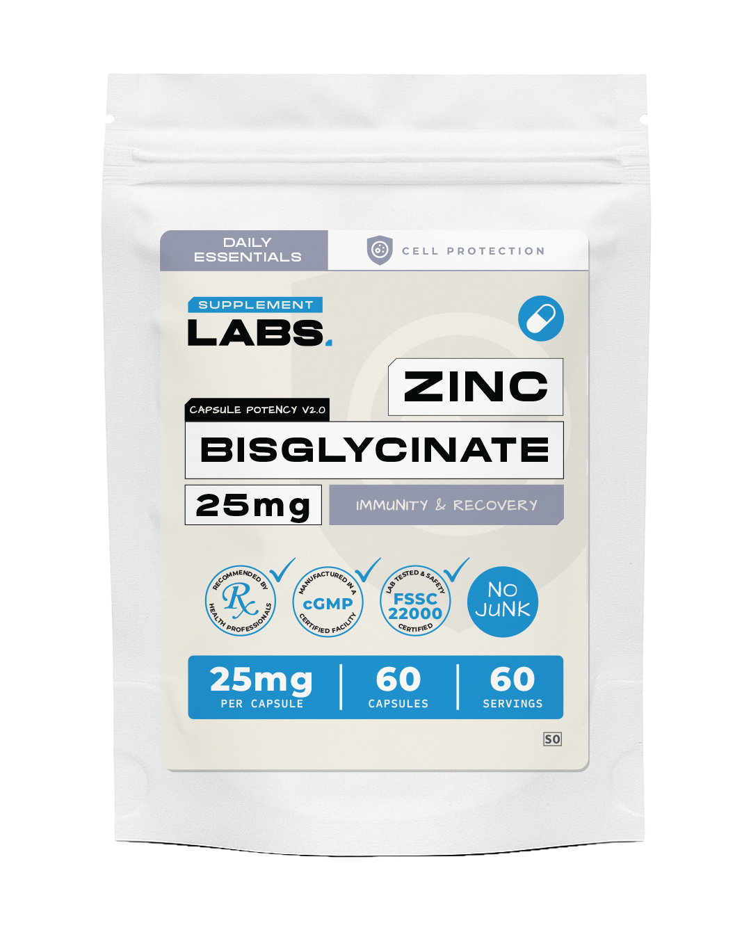 Zinc Bisglycinate 25mg Capsules